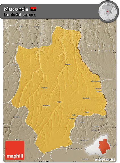 Physical Map of Muconda, semi-desaturated