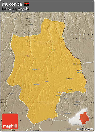 Physical Map of Muconda, semi-desaturated
