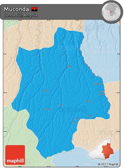 Political Map of Muconda, lighten