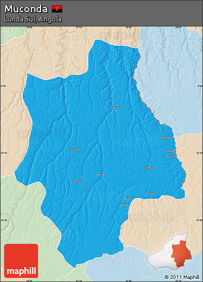 Political Map of Muconda, lighten