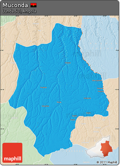 Political Map of Muconda, lighten