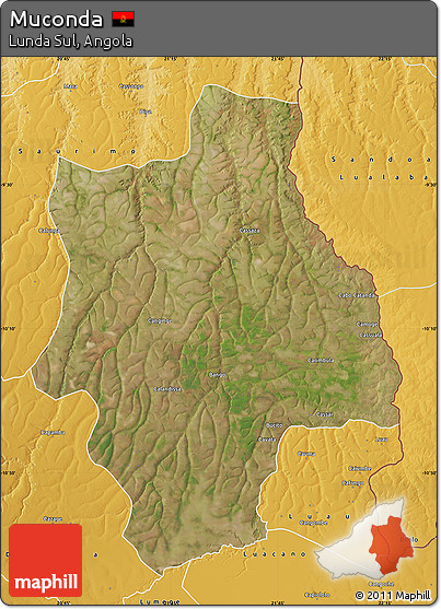 Satellite Map of Muconda, physical outside