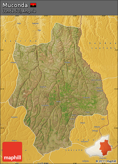 Satellite Map of Muconda, physical outside