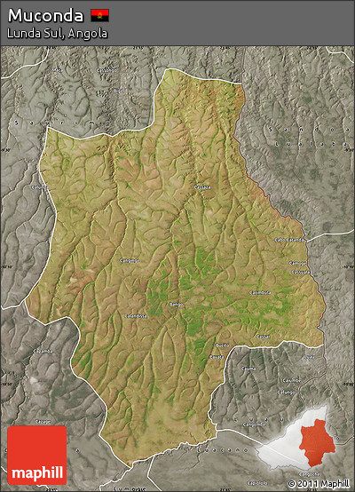 Satellite Map of Muconda, semi-desaturated