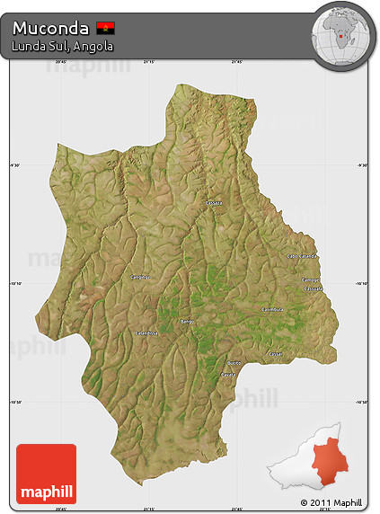 Satellite Map of Muconda, single color outside