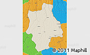 Shaded Relief Map of Muconda, political outside