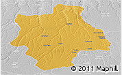 Physical Panoramic Map of Muconda, lighten, desaturated