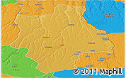 Physical Panoramic Map of Muconda, political outside