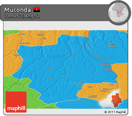 Political Panoramic Map of Muconda