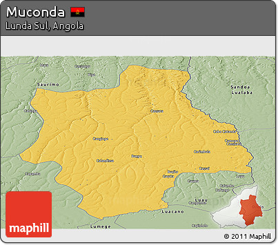 Savanna Style Panoramic Map of Muconda