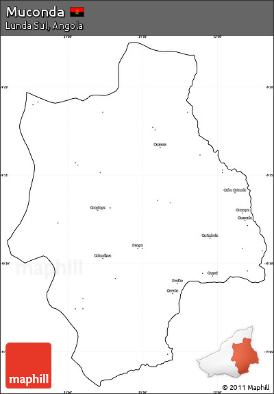 Blank Simple Map of Muconda, cropped outside