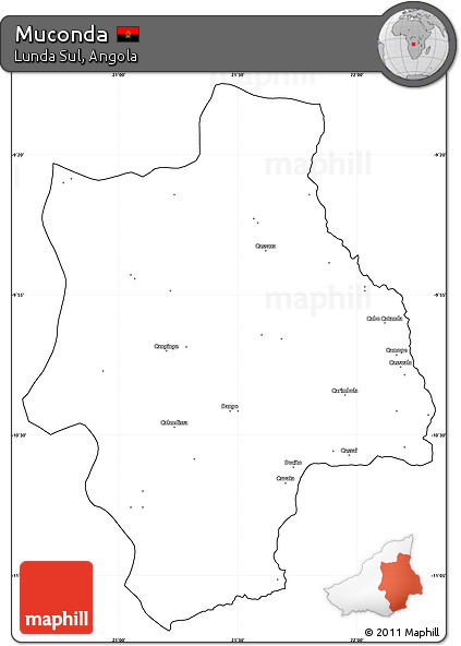 Blank Simple Map of Muconda, cropped outside