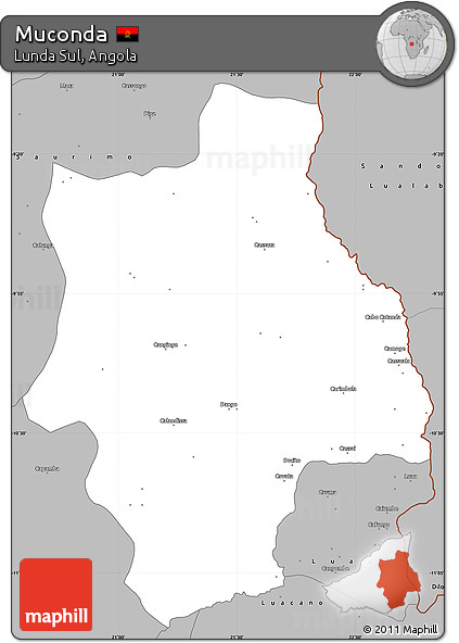 Gray Simple Map of Muconda