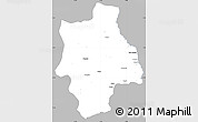 Gray Simple Map of Muconda, single color outside