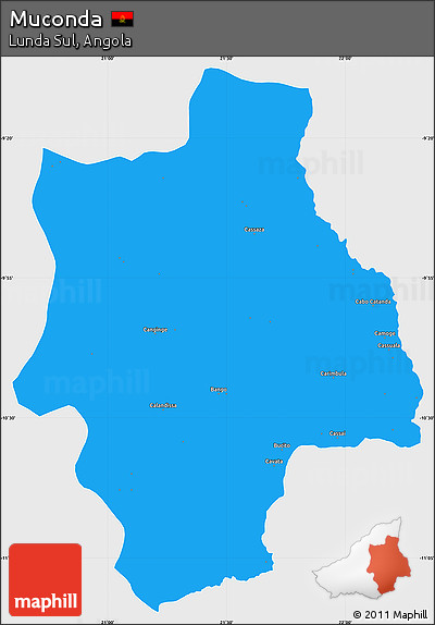 Political Simple Map of Muconda, single color outside
