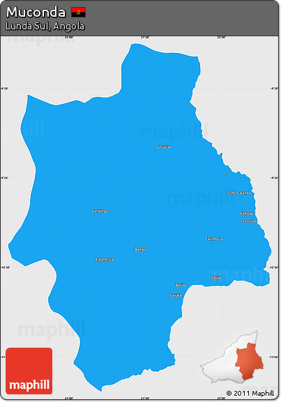 Political Simple Map of Muconda, single color outside