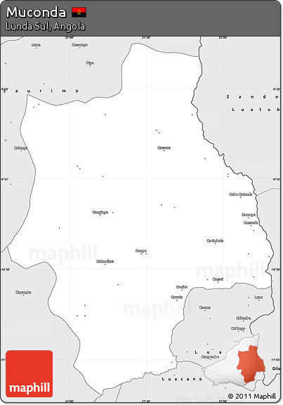 Silver Style Simple Map of Muconda