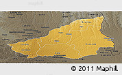 Physical Panoramic Map of Lunda Sul, darken, semi-desaturated