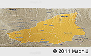 Physical Panoramic Map of Lunda Sul, semi-desaturated