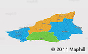 Political Panoramic Map of Lunda Sul, cropped outside