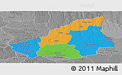 Political Panoramic Map of Lunda Sul, desaturated