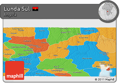 Political Panoramic Map of Lunda Sul