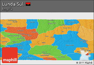 Political Panoramic Map of Lunda Sul