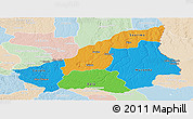 Political Panoramic Map of Lunda Sul, lighten