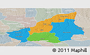 Political Panoramic Map of Lunda Sul, lighten, semi-desaturated