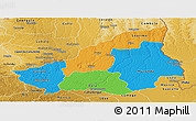 Political Panoramic Map of Lunda Sul, physical outside