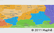 Political Panoramic Map of Lunda Sul, political shades outside