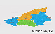 Political Panoramic Map of Lunda Sul, single color outside