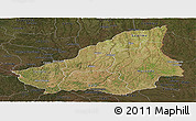 Satellite Panoramic Map of Lunda Sul, darken