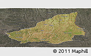 Satellite Panoramic Map of Lunda Sul, darken, semi-desaturated