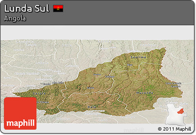 Satellite Panoramic Map of Lunda Sul, lighten