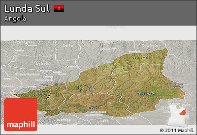 Satellite Panoramic Map of Lunda Sul, lighten, semi-desaturated