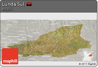 Satellite Panoramic Map of Lunda Sul, lighten, semi-desaturated