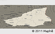 Shaded Relief Panoramic Map of Lunda Sul, darken