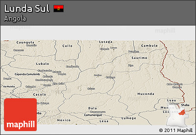 Shaded Relief Panoramic Map of Lunda Sul