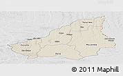 Shaded Relief Panoramic Map of Lunda Sul, lighten, desaturated