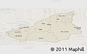 Shaded Relief Panoramic Map of Lunda Sul, lighten