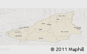 Shaded Relief Panoramic Map of Lunda Sul, lighten, semi-desaturated