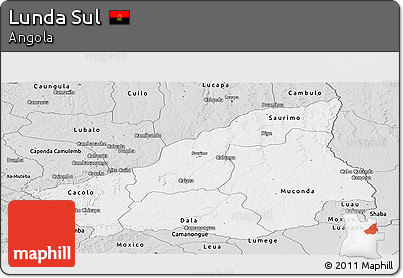 Silver Style Panoramic Map of Lunda Sul