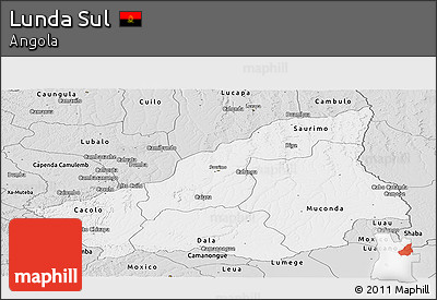 Silver Style Panoramic Map of Lunda Sul