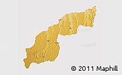 Physical 3D Map of Saurimo, cropped outside