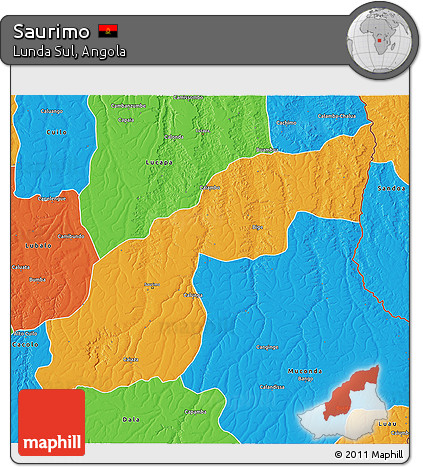 Political 3D Map of Saurimo