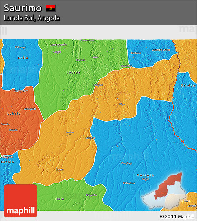 Political 3D Map of Saurimo