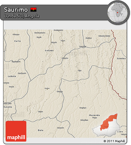 Shaded Relief 3D Map of Saurimo