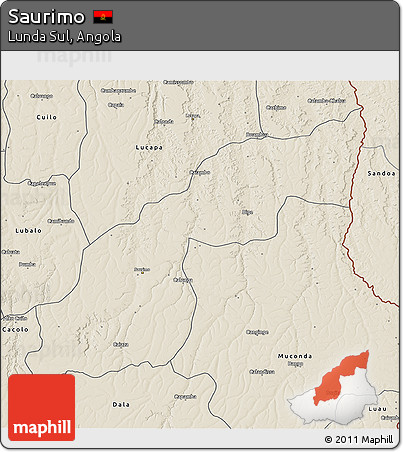 Shaded Relief 3D Map of Saurimo