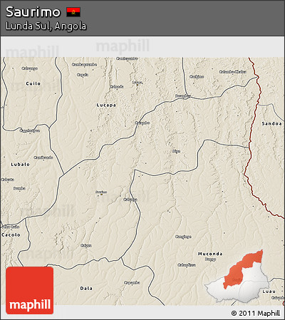 Shaded Relief 3D Map of Saurimo